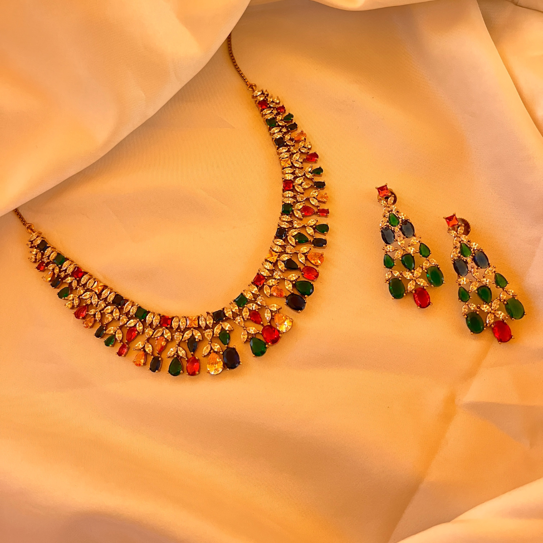 American Diamond Jewellery Set