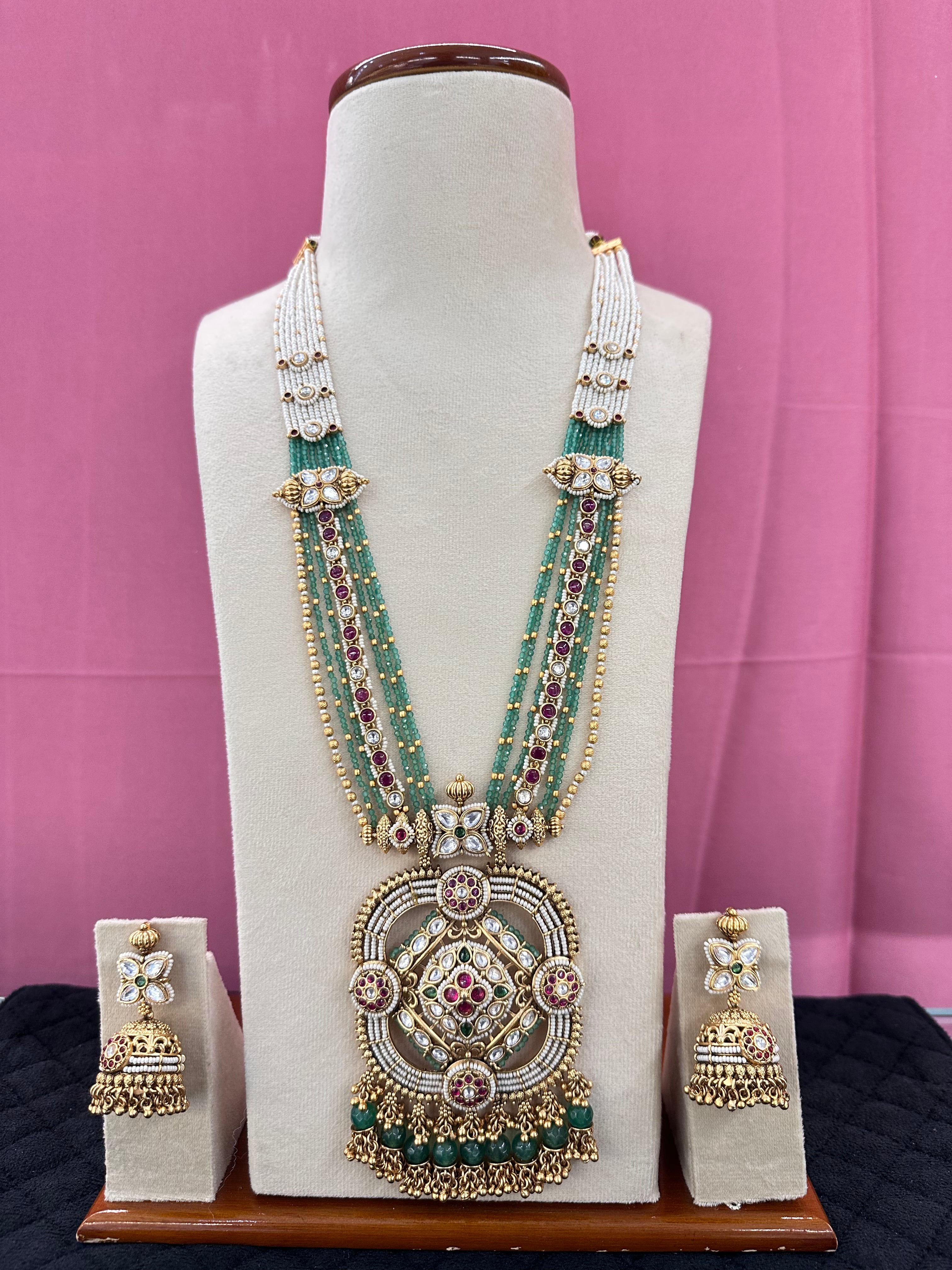 Antique Swarovski Long Layered Necklace Set