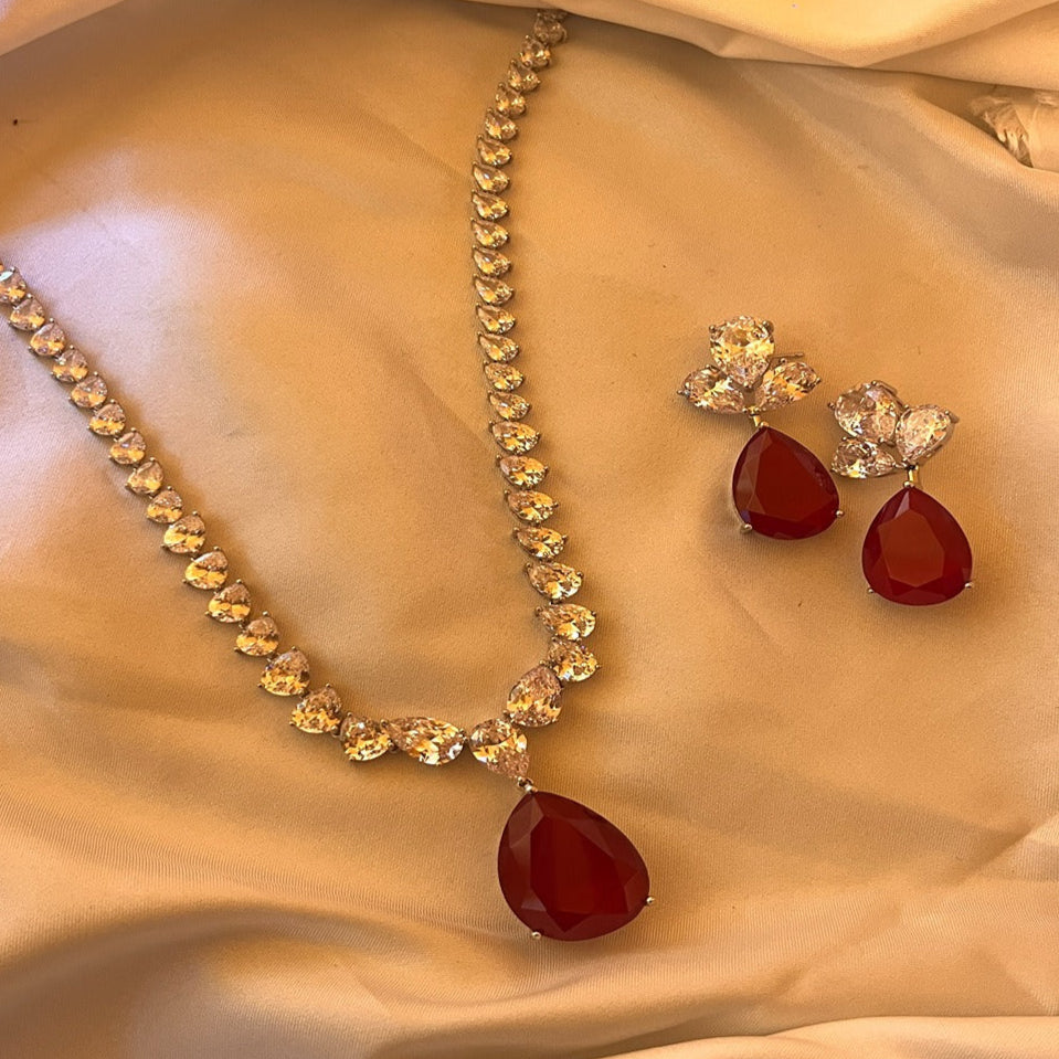 American Diamond Jewellery Set